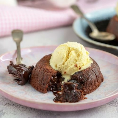 Suflê de Chocolate com Gelado